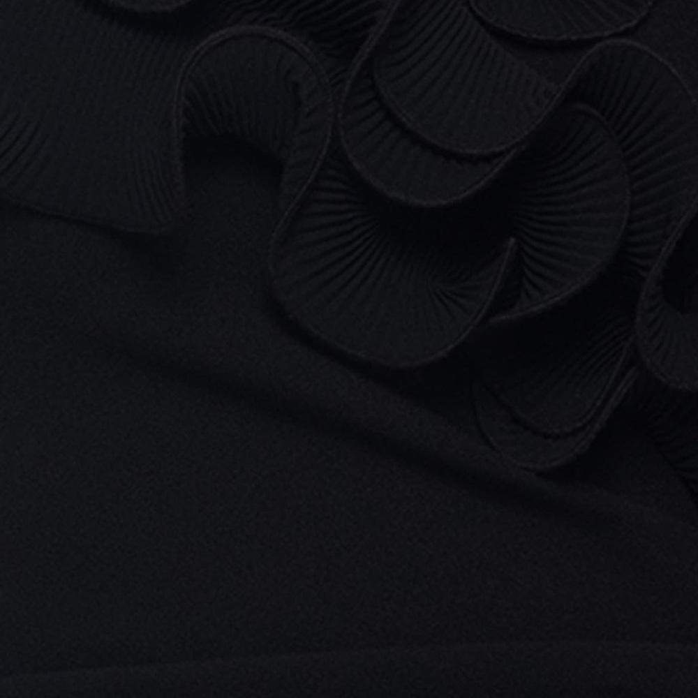 Xscape Evenings Wire Trim Off the Shoulder Black Sheath Dress - Picture 6 of 9